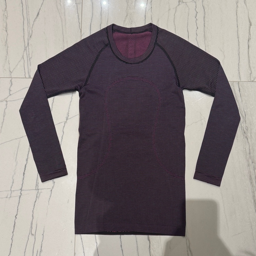 Lululemon - Limited Purple Striped Haze Swiftly Tech 2.0 Long Sleeve Top - US 2